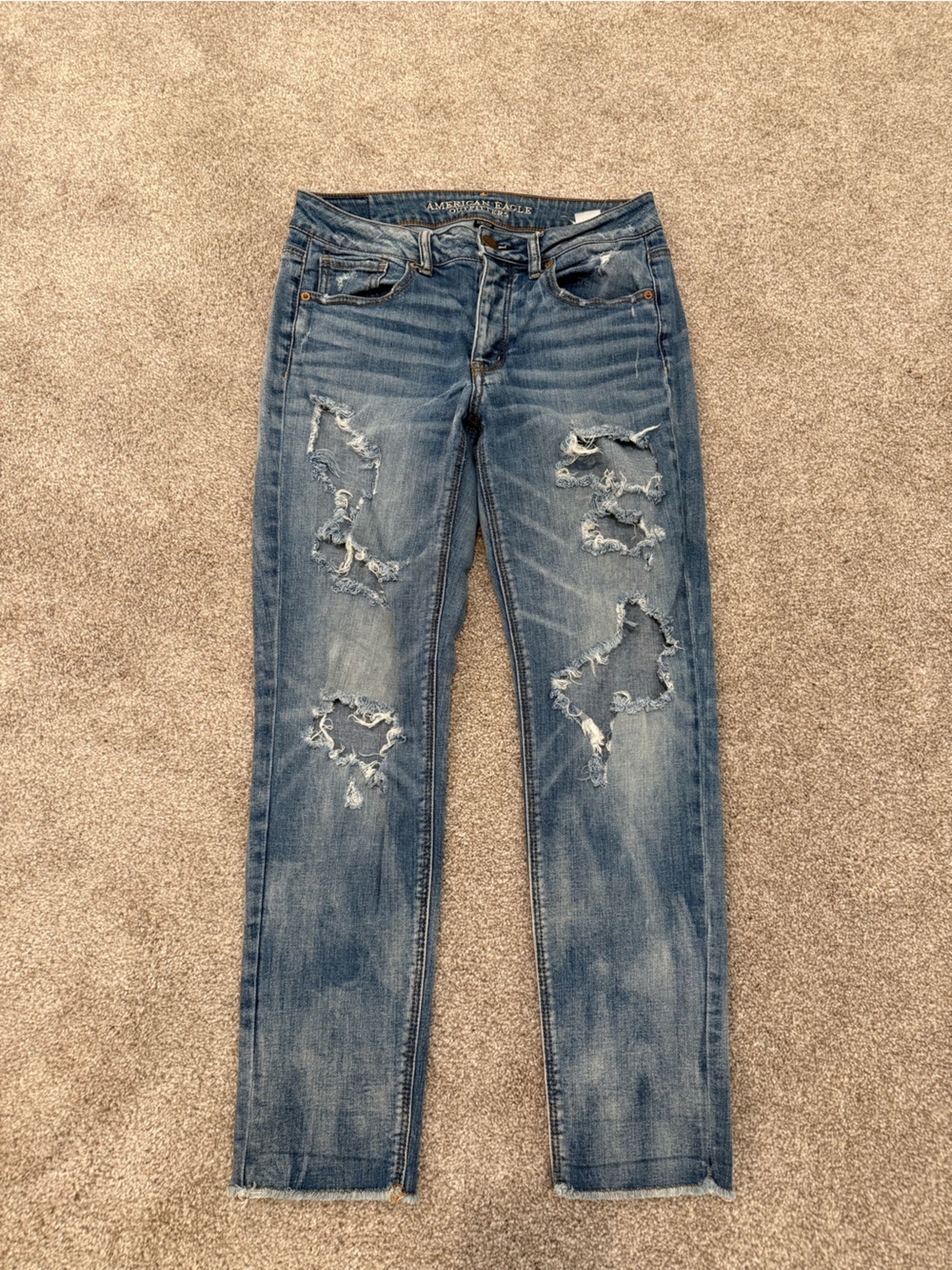 American Eagle Outfitters Distressed Blue Denim Jeans